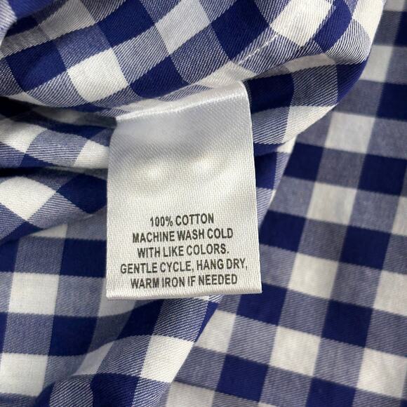 UNTUCKit Blue White Gingham Checkered Button Down Womens 0 Classic Preppy NWT - Picture 11 of 13